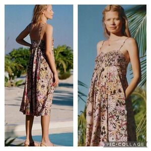 Geisha Designs SOLD OUT Anthropologie Jessamyn Printed Midi Dress Size 6